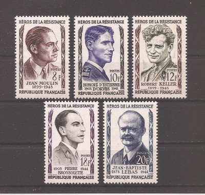 Franta 1957 - Eroii Rezistenței, MNH foto