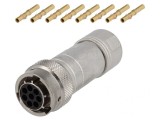 Conector circular RT360 mufă mamă crimpat pe cablu 8 pini 13A