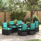 Cumpara ieftin Set de masă pentru grădină 7 pcs Negru poliratan