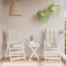 vidaXL Perne scaun cu spătar &icirc;nalt 2 buc, crem, țesătură Oxford 377608
