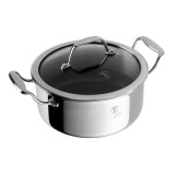 Oală inox cu capac 20 cm, 2.7 L Berlinger Haus BH 8508, Eternal Collection, strat Eterna rezistent, antiaderentă, pentru toate plitele