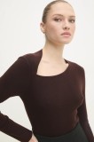 Answear Lab pulover de lana culoarea maro, light