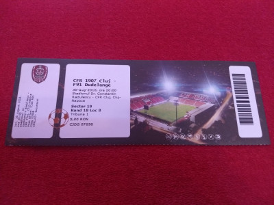Bilet meci fotbal CFR 1907 CLUJ - F91 DUDELANGE(30.08.2018) foto