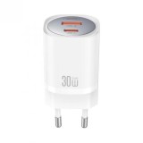Incarcator priza USB-A + USB type C 30W Alb, XO CE21, Oem