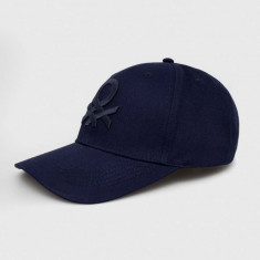 United Colors of Benetton șapcă de baseball din bumbac culoarea albastru marin, cu imprimeu