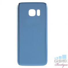 Capac Baterie Spate Samsung Galaxy S7 G930 Cu Adeziv Sticker Albastru foto