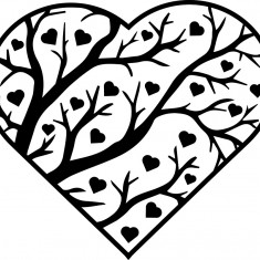 Sticker decorativ, Heart of Tree, Negru, 67 cm, 7316ST