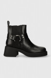 Vagabond Shoemakers cizme de piele DORAH femei, culoarea negru, cu toc plat, 5642.801.20
