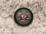 Argint BROSA PIN ornata cu INGERI de colectie RELIGIOASA manopera EXCEPTIONALA