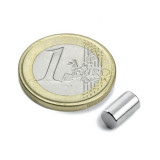 Magnet neodim cilindru &Oslash;5&amp;#215;8,47 mm, putere 1,1 kg, N45