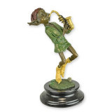 Goblin-statueta din bronz pictat pe un soclu din marmura BD-2