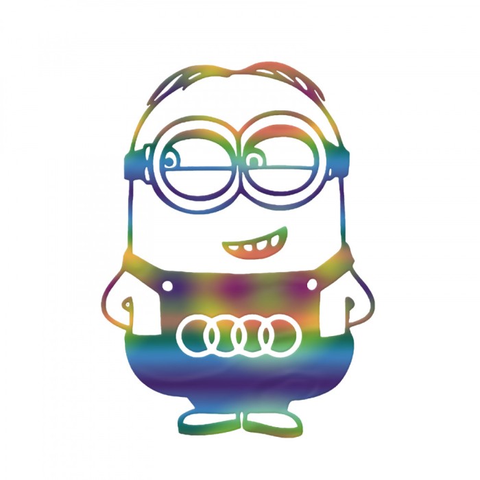 Sticker Auto , zAudi Minion, , Autocolant Personalizat cu Design Amuzant si Original