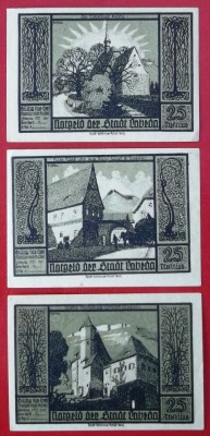 Germania lot 3 notgeld 3 x 25 pfennig 1921 Lobeda ** foto