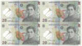 ROMANIA COALA Netaiata 4x 20 LEI 2021 ( 2025 ) , Polimer , UNC , necirculata , Certificat cu seria 19228 + PLIC BNR