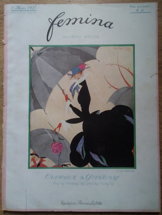 Revista FEMINA - modă, coafură, stil - 1921, Paris (&icirc;n franceză, nr. special)