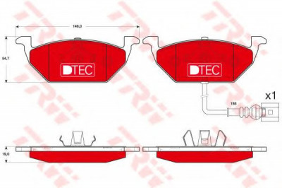 Set placute frana,frana disc AUDI A3 Sportback (8PA) (2004 - 2013) TRW GDB1658DTE foto