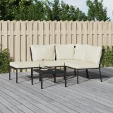 VidaXL Set mobilier de grădină cu perne nisipii, 5 piese, oțel