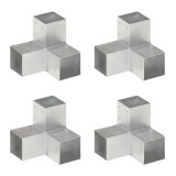 Gossi conectori de grinda, forma y, 4 buc, 91x91 mm, metal galvanizat