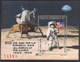 RO 1989, LP.1229 - 20 ani de la primul pas pe Luna, colita ndt. MNH, Nestampilat