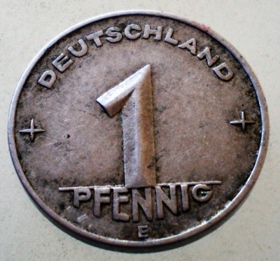 1.964 GERMANIA RDG DDR 1 PFENNIG 1953 E MULDENH&amp;Uuml;TTEN foto
