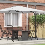 Umbrelă Patio vidaXL Nisip 3m Poliester, Protecție Solară, Reglabilă, Impermeabilă, Bază Stabilă, Design Modern