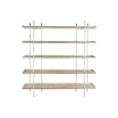 Raft DKD Home Decor Alb Natural Metal Brad Lemn de brad 40 % Metal 190 x 40 x 200 cm