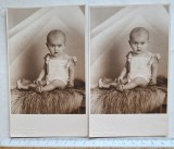 Carte poștală foto copil &ndash; Foto-Lux Zalevski &ndash; anii 1930 &ndash; pereche originală
