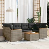 Gossi set canapele de gradina, 7 piese, cu perne, gri, poliratan
