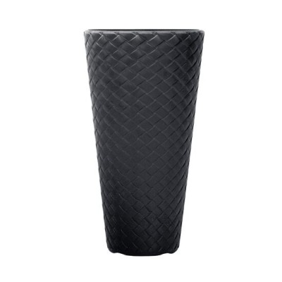 Ghiveci decorativ de flori, Prosperplast, Matuba Slim, rotund, inalt, 55 cm, antracit GartenVIP DiyLine foto