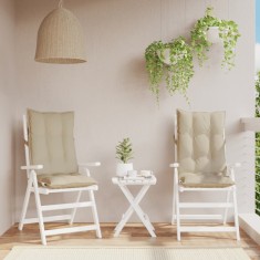 vidaXL Perne de scaun cu spătar &amp;icirc;nalt, 2 buc, bej, țesătură Oxford foto