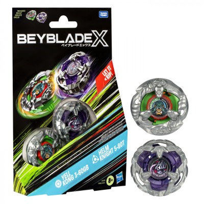 BEYBLADE X PACHET DUO YELL KONG 3-60GB SI HELM KNIGHT 5-80T foto