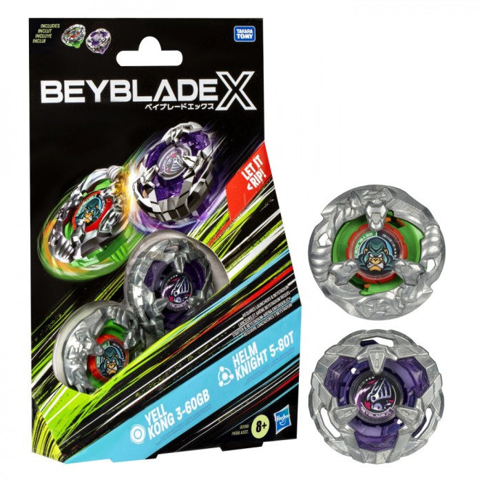 BEYBLADE X PACHET DUO YELL KONG 3-60GB SI HELM KNIGHT 5-80T