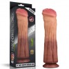 Dildo XXL Realist 30cm, Silicon Platinat Dual Layered, Ventuza, Textura Pielosa, Lovetoy