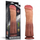 Dildo XXL Realist 30cm, Silicon Platinat Dual Layered, Ventuza, Textura Pielosa, Lovetoy