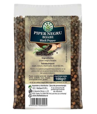 Piper Negru Boabe Herbavit 100gr foto