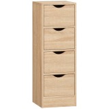 HOMCOM Dulap de Baie Compact cu 4 Sertare și M&acirc;nere Sculpatate, Stil Nordic | Aosom Romania