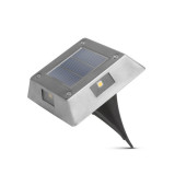 Lampa solara LED cu plug-in/perete, patrata, metal, alb rece, 10 x 10 x 2,5 (+11) cm, Family