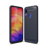 Husa TPU OEM Carbon pentru Xiaomi Redmi 7, Bleumarin