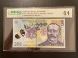Romania 100 lei 2005 pick 121a grad 64 pmg