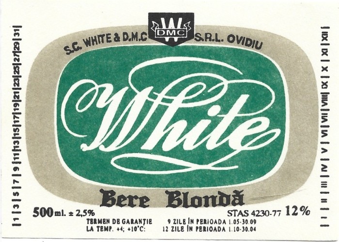 NI419 Etichetă bere rom&acirc;nească White, SC White DMC SRL, Ovidiu