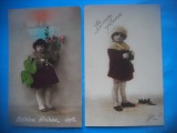 HOPCT 1811 COPII--ROMANTICA-FRANTA-LOT 2 CARTI POSTALE VECHI-CIRCULATE