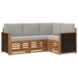 vidaXL Seturi de canapele cu pernă 4 pcs Lemn Solid de Acacia 3384282