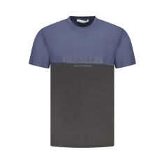 Trussardi Tricou barbati, cu imprimeu, Regular fit, Albastru inchis si negru, S