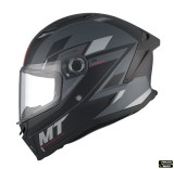 Casca integrala pentru scuter - motocicleta MT Stinger 2 Zivze C2 negru/gri mat &ndash; tip viziera: MT-V-28B XL (61/62cm)