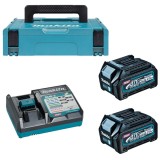 Makita 191V27-4 XGT - Set 2 acumulatori si incarcator Li-Ion 40 V 2.5 Ah valiza speciala