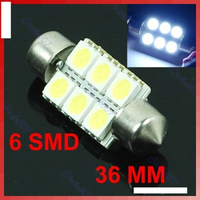 Led bec C5W FESTOON SOFIT 6 SMD 5050 36 mm de culoare alb foto