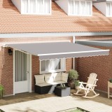 Marchiza manuală retractabilă vidaXL gri deschis 400x300 cm