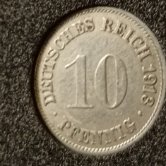 10 pfennig 1913 G , Tiraj = 1.373.000 ,valoare catalog = 42 USD,stare UNC [poze]