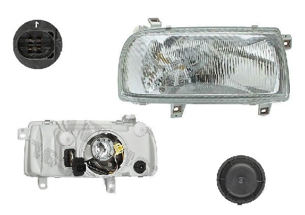 Far Volkswagen Vento (1h2/1h5/1hm), 01.1992-10.1998, fata, Dreapta, H4+W5W; manual/electric; fara motoras, DEPO