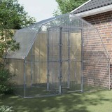 Coteț păsări vidaXL, oțel galvanizat, 285x195x230cm, argintiu, cu ușă, cușcă mare pentru exterior